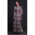 thumbnail image 2 of Bimba Rayon Gingham Check Womens Printed Side Slit SummerDressLong Maxi Gown-Large, 2 of 6