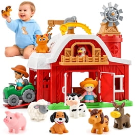 SIENON Lot de 26 jouets de la ferme pour enfants - Avec figurines d'animaux de grange - Tracteur, moulin à vent et clôture - Véhicule de ferme avec remorque pour fête d'animaux SIENON Lot de 26 jouets de la ferme pour enfants - Avec figurines d'animaux de grange - Tracteur, moulin à vent et clôture - Véhicule de ferme avec remorque pour fête d'animaux