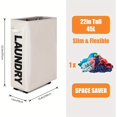 thumbnail image 3 of 1pc 22" Rolling Slim Laundry Basket With Stand Foldable Waterproof Sorter And Organizer, 3 of 5