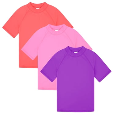 BIG ELEPHANT 3 Pack Kids Short Sleeve Rash Guard Shirt UPF 50+ Protection Swimwear Quick Dry Swim Tee Youth Rashguard