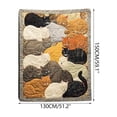 thumbnail image 2 of Rewenti Flocking Cats Sleeping Patterns Flannel Blanket, 2 of 4