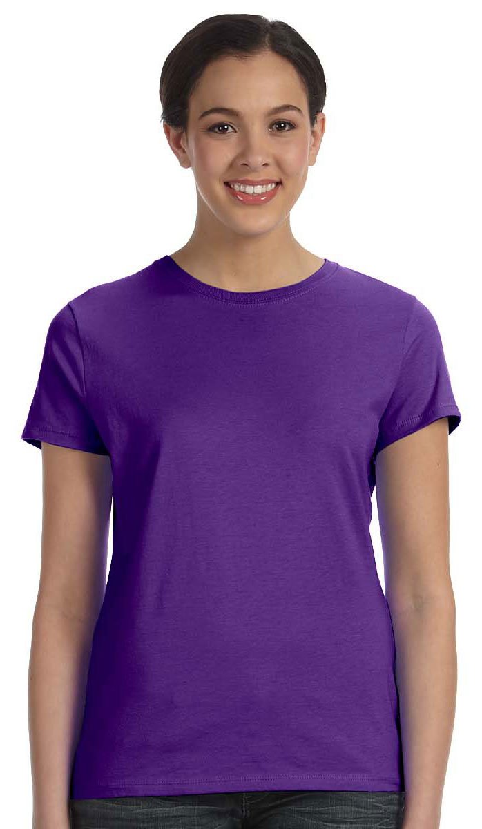 Hanes SL04 Womens Nano-T T-Shirt Size Large, Purple