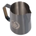thumbnail image 2 of Frother Cup, Wide Application Milk Frothing Pitcher Easy Pouring With Handle For Office Silver Black, 2 of 8