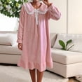 thumbnail image 2 of Yuyuzo Robes de Pyjama pour Femmes Peignoirs en Flanelle Polaire Duveteux à Manches Longues Robe de Chambre Col Mignon Chaud Long Peignoir, 2 of 7