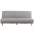 thumbnail image 2 of CHOK 2024 Futon Slipcover Armless Sofa Covers Stretch Sofa Bed Slipcover Protector Elastic (Light Gray Animal), 2 of 8