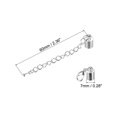 thumbnail image 2 of Unique Bargains 10Sets 7mm Leather Cord End Caps with Lobster Clasps & Extender Chain for DIY, Rhodium Tone, 2 of 7