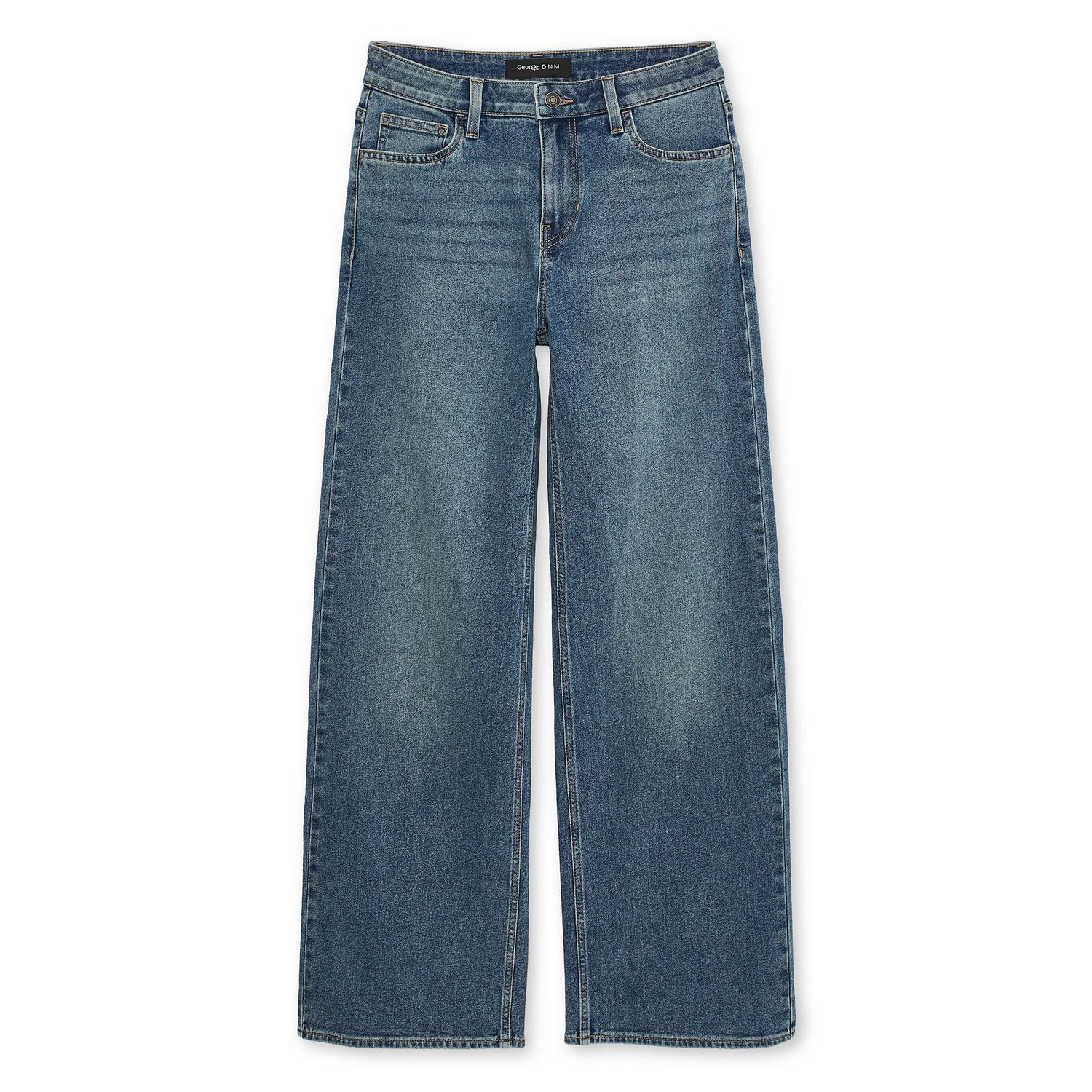 Jean à jambe large et taille mi-haute George pour femmes