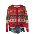 thumbnail image 3 of Wiyuqeen Christmas Button Down Cardigan Women Ugly Xmas Print Jacket Crewneck Long Sleeve Ribbed Knit Cardigans Fall Sweaters, 3 of 5