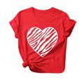 thumbnail image 1 of Babysbule Liquidation de Hauts pour Femmes Mode Femmes T-shirt à Manches Courtes Imprimé de la Saint-Valentin Hauts Graphiques Fantaisie, 1 of 3