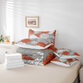 thumbnail image 5 of YST Ensemble de Douillette Aztec Dahlia 7 Pcs, Lit Simple – Literie Florale Rouge Rouille Gris Blanc avec Motif de Fleur de Lotus, 5 of 5