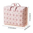 thumbnail image 4 of FEOLGEHLY Large Capacity Household Thick Non-Woven Storage Bags for Clothes, Floral Pattern Foldable Quilt Organizer & Moving Packing Tote, Heavy-Duty Luggage Bag Moving Bag Travel Bag, Pink, 4 of 7