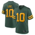 thumbnail image 1 of Men's Green Bay Love 10 Green Alternate Stitched Game Player T-shirts, Large, 1 of 2