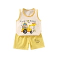 thumbnail image 1 of Débardeur pour Filles, Hauts Décontractés Mode pour Garçons à Manches Courtes, Col Rond, Boutons, Ensembles de Shorts Imprimés, 1 of 3