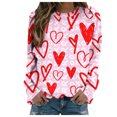 thumbnail image 2 of Aboser Chandails Molletonnés pour Femmes Love, Chandail de la Saint-Valentin à Col Rond, Hauts à Manches Longues pour Femmes, Chandails Molletonnés Y2K Surdimensionnés, Chandails Décontractés à Col Rond, Cadeaux pour Amies, 2 of 5