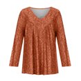 thumbnail image 4 of Vente de Liquidation Jolis Hauts pour Femmes Manches Longues Col Rond Hauts de Sortie Chandail Décontracté à Enfiler Impression de Lettres Mode d'Automne Blouse pour Femmes Légère Tendance Grande Taille C'est l'Automne Haut Yall (Vin,P), 4 of 5