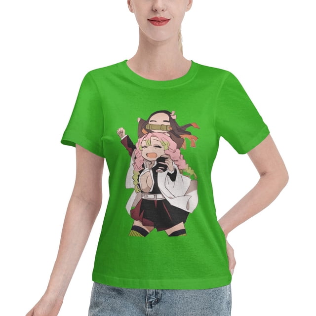 T-Shirt Basique à Manches Courtes pour Femmes Demon Slayer : Koiju et Nidouzi
