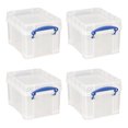 thumbnail image 1 of Really Useful Box 3 Liter Snap Lid Bins for Music Storage, Clear (4 Pack), 1 of 7