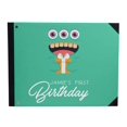 thumbnail image 1 of Darling Souvenir Green Monster & Gift Box Personalized Printed Birthday PartyGuestBookHardbound Cover Sign InBookRegistry Scrapbook-9 x 12 Inches, 1 of 5