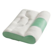 EazyTech Ergonomic Memory Foam Cervical Pillow for Neck Support Cotton Fabric Bed Pillow for Side Back Stomach Sleepers 12X20in/16X24in