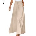 thumbnail image 3 of maskred Flowy Leg Pants For Women - Addition To Any Wardrobe Leg Pants Flowy Thin Style apricot,1 M, 3 of 6