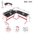 thumbnail image 5 of Bestier 55 inch L-Shaped Gaming Computer Desk with Monitor Stand Home Office Corner Desk, 5 of 5