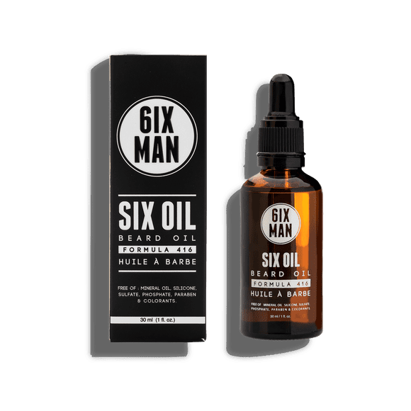 6IXMAN™ - SIX OIL - BEARD OIL – Step 2 - Healthy Growth Formula - Skin Conditioning – Prevents Itchiness and Ingrown Hairs - Argan Oil, Jojoba Oil, Vitamin E - Vegan - 30ml