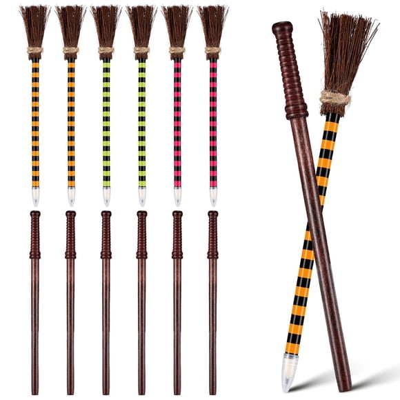 12x Wand Pencils Set Witch Broom Pencils Wizard Party Favors Theme Birthday Goody Bag Filler Favors