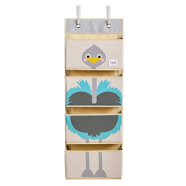 3 Sprouts Panier Mural de Rangement pour Chambre de Bébé et d'Enfant, Ostrich