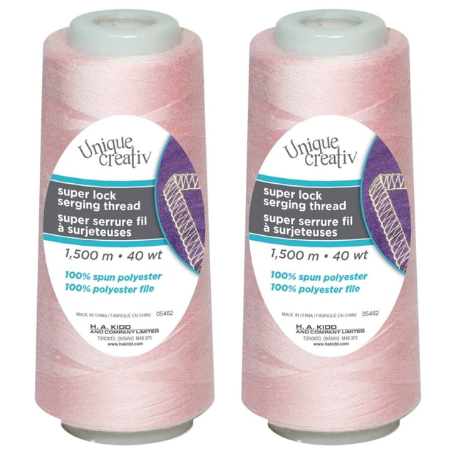UNIQUE CREATIV TRULOCK Polyester Serging Thread 1500 m (1640 yd), Pink