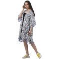 thumbnail image 4 of Moomaya Front Open Printed Shrug 3/4 Sleeve Georgette Beach Cover Up For Women, 4 of 6