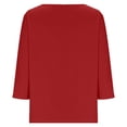 thumbnail image 4 of WRKEKC Chemises à Manches Longues pour Femmes, Hauts à Manches Longues pour Femmes, Haut/chemise à Col Rond à Manches Trois-Quarts Ample et Décontracté Uni pour Femmes, 4 of 7
