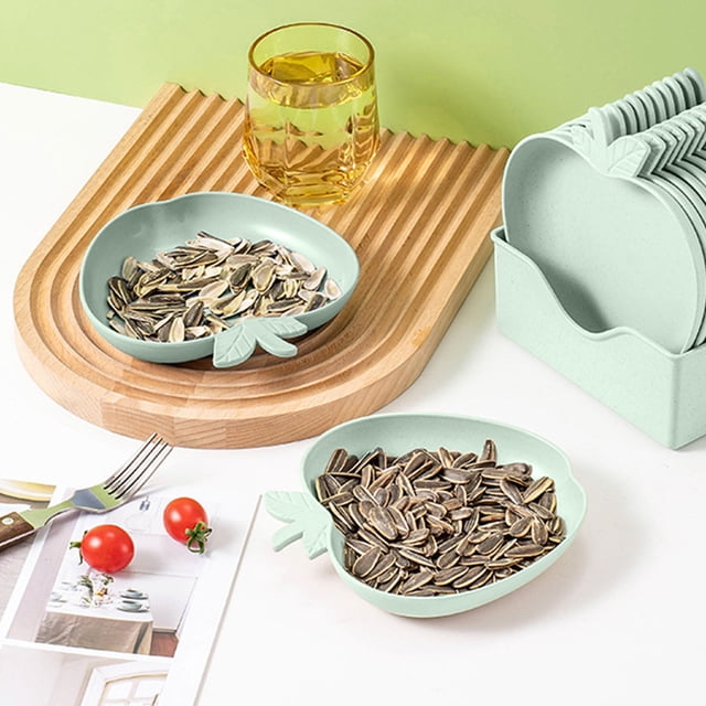 Assiettes à Compartiments en Paille de Blé avec Plateau - Ensemble de 5 Pcs pour Repas et Collations