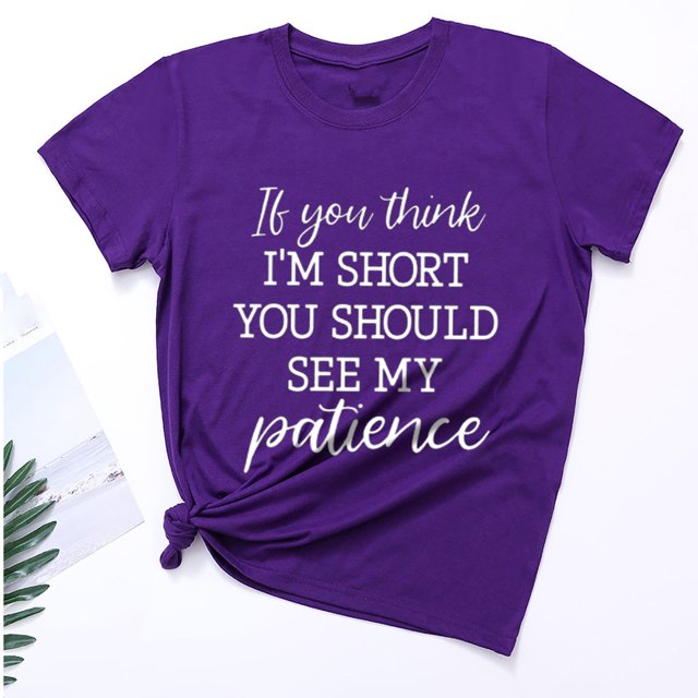 EGNMCR T-Shirts pour Femmes Mode Été Col Rond Manches Courtes Imprimé