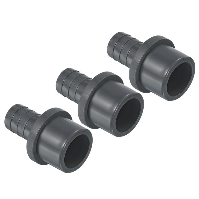 Unique Bargains UPVC Raccord de Tuyau de Réducteur 32mm OD 20mm Barbé, 3 Pack Raccord Droit Connecteur Adaptateur, Gris