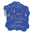 thumbnail image 1 of Inkdotpot Pack Of 100 Merry Christmas & Happy Text Paper Tags DIY Craft Bracket Shape Real Rose Gold Foil Hang Tags, 1 of 7