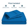 thumbnail image 2 of Bare Home Premium 1800 Collection 4-Piece Bed Sheet Set, Split Head Flex King, Medium Blue, 2 of 10