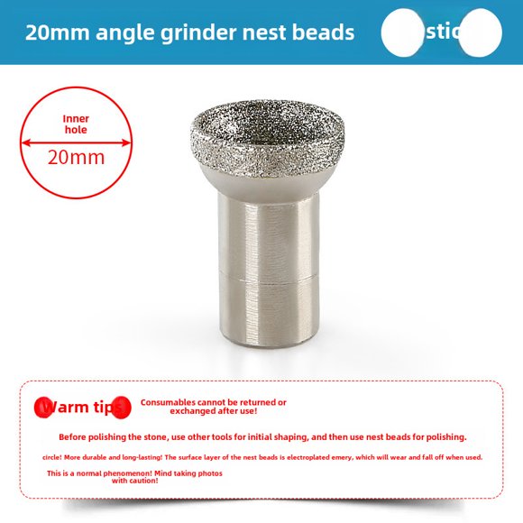Chuanxing 20mm Diamond-Coated Bead Grinding Tool for Angle Grinder - Stone Carving, Amber & Jade Polishing, High-Quality Non-Imported Spherical Grinding Head from Quanzhou, Fujian