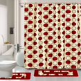 thumbnail image 1 of 15-Piece Bathroom Set  2-Rugs/Mats Non Slip  1 Fabric Shower Curtain  With 12-Fabric Covered Rings  Different Styles and Colors For Home Bath Dcor Peony Purple, 1 of 6