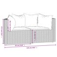thumbnail image 4 of vidaXL Garden Corner Sofas with Cushions 2 pcs Black Poly Rattan, 4 of 5