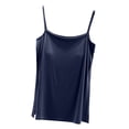 thumbnail image 2 of Débardeurs Femme, Camisole Femme Couleur Unie Fendue avec Coussinet de Poitrine Style Mince pour Porter à l'Intérieur et à l'Extérieur Sans Manches Dos Haut Col Rond, 2 of 5