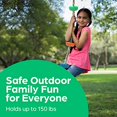 thumbnail image 2 of Jungle Gym Kingdom Rope Swing - Tree Climbing Ropes & Disc Swings for Kids w/ Green Seat for Swinging - Outdoor Playground Set w/ Carabiner & 4ft Strap - Treehouse Accessories, 2 of 5