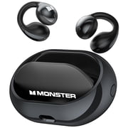 Monster Wireless Headphones Clip-on Earbuds Bluetooth 5.4 Earphone Waterproof Wireless Earbuds AI noise Cancelling Wireless Earbuds, Black