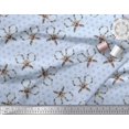 thumbnail image 2 of Soimoi Blue Poly Georgette Fabric Floral Scissor & Dots Print Fabric by the Yard 52 Inch Wide, 2 of 5