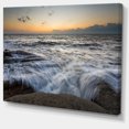thumbnail image 2 of Vagues de Mer au Coucher du Soleil Troublé - Impression sur Toile Photo de Plage, 2 of 3