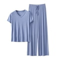 thumbnail image 2 of Weiqiqre Ensembles de Pyjama pour Femmes Ensembles d'Été Assortis Manches Courtes Ensemble de Détente Femmes, 2 of 3