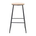 thumbnail image 3 of Mainstays 28"H Backless Stool - Black Metal Base with Natural Wood Seat - Stacking Set of 4, 3 of 6