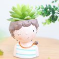 thumbnail image 2 of Abbracc Resin Cute Boy Planter Bonsai Pot Flowerpot Window Box Planter H H, 2 of 9