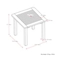 thumbnail image 2 of Table d'appoint d'extérieur CorLiving Miramar en bois dur, plateau carré à lattes, blanche, 2 of 7