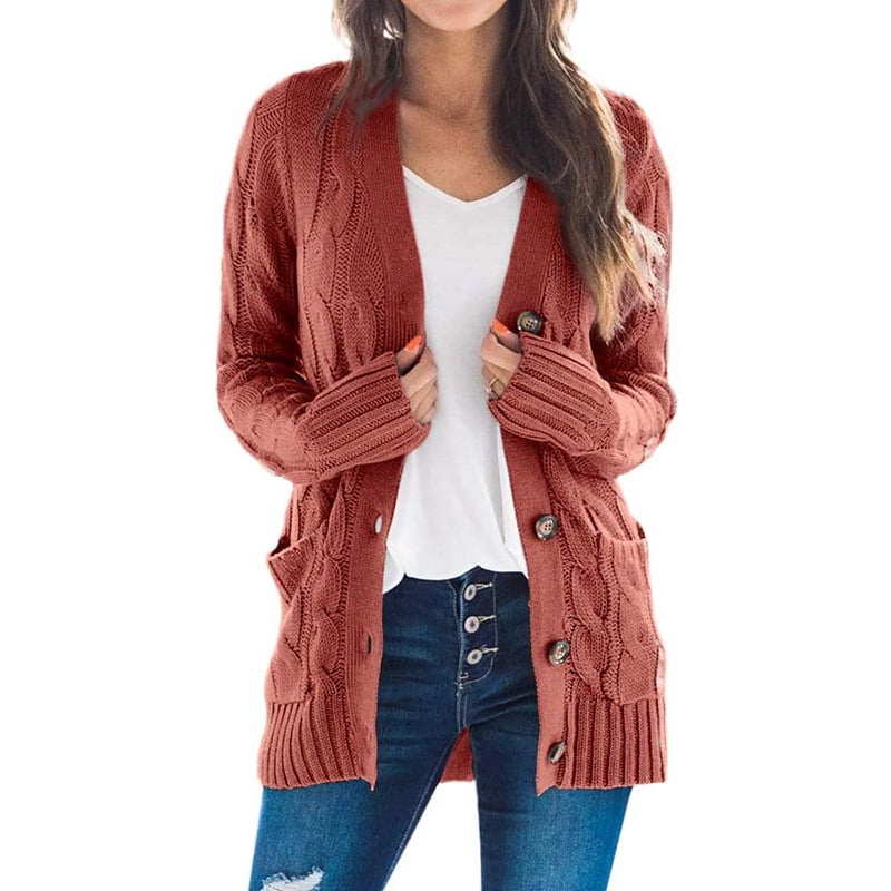 CPOKRTWSO Cardigan Tricoté Surdimensionné à Manches Longues Ouvert pour Femmes