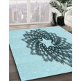 thumbnail image 3 of Ahgly Company Machine Washable Indoor Square Transitional Deep-Sea Green Area Rugs, 5' Square, 3 of 7
